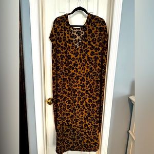 Leopard print kaftan dress XXL